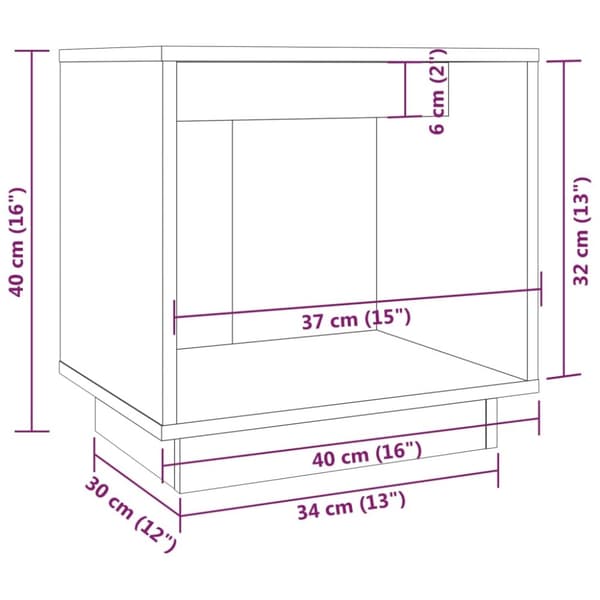 vidaXL sengeborde 2 stk. 40x30x40 cm massivt fyrretræ hvid