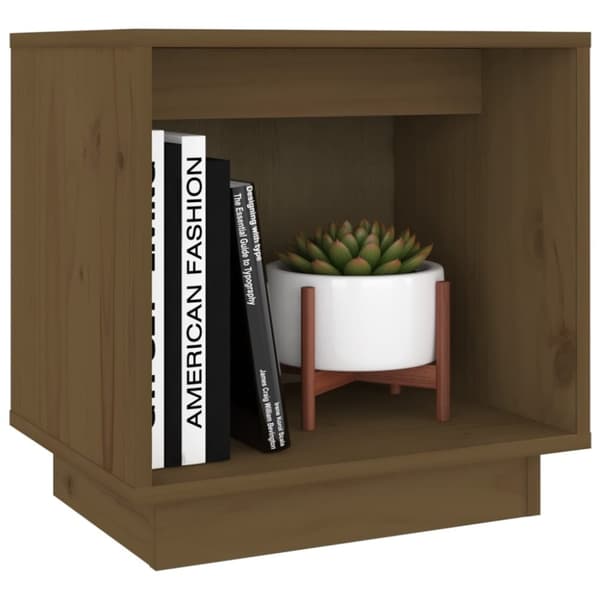 vidaXL sengeborde 2 stk. 40x30x40 cm massivt fyrretræ gyldenbrun