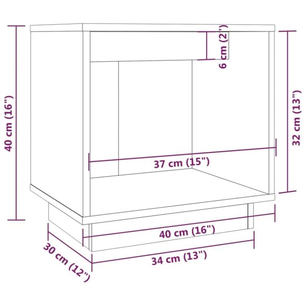 vidaXL sengeborde 2 stk. 40x30x40 cm massivt fyrretræ gyldenbrun