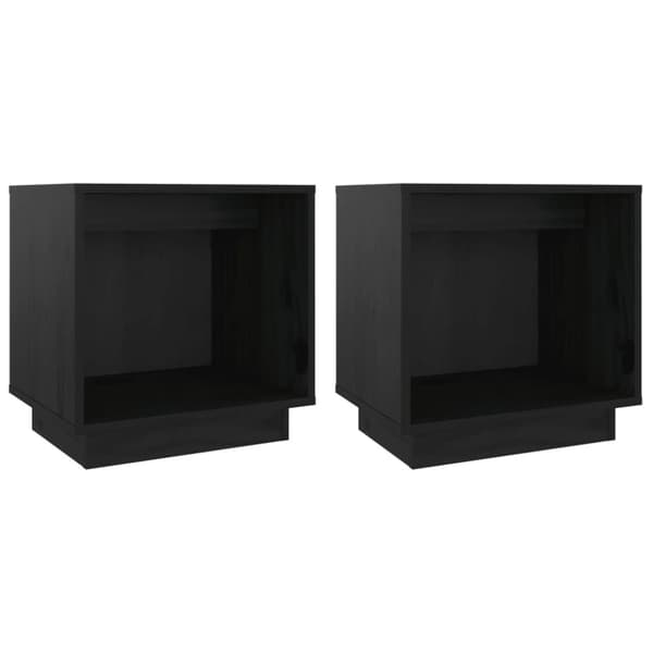 vidaXL Yöpöydät 2 kpl musta 40x30x40 cm täysi mänty