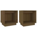 Miniatyrbilde 8 av 8: vidaXL Nattbord 2 stk honningbrun 40x30x40 cm heltre furu