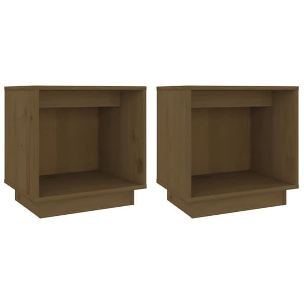 vidaXL Nattbord 2 stk honningbrun 40x30x40 cm heltre furu