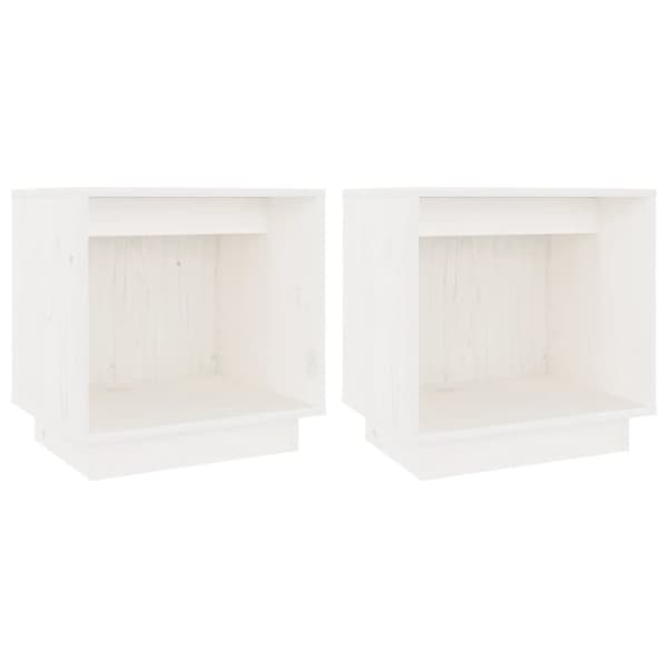 vidaXL Nattbord 2 stk 40x30x40 heltre furu hvit