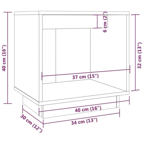 vidaXL Nattbord honningbrun 40x30x40 cm heltre furu