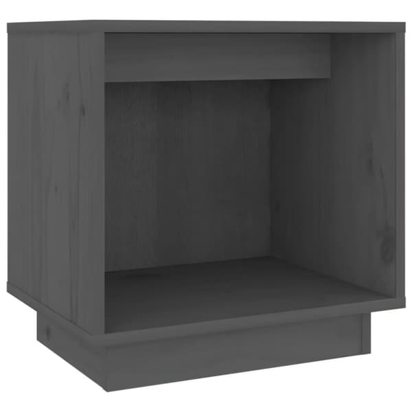 vidaXL Yöpöytä harmaa 40x30x40 cm täysi mänty