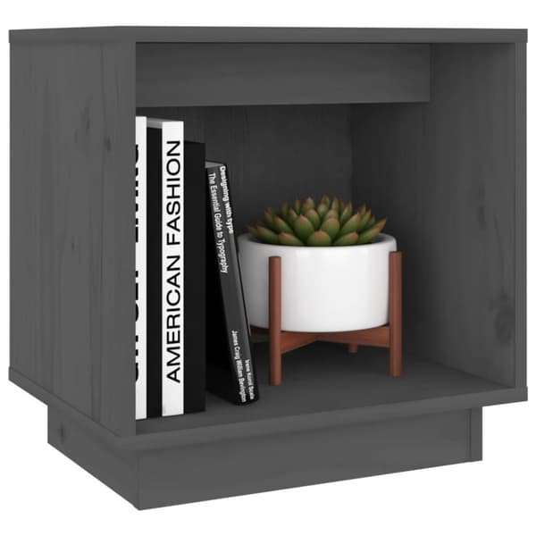 vidaXL sengeborde 2 stk. 40x30x40 cm massivt fyrretræ grå
