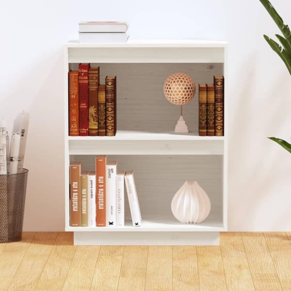 vidaXL Konsolbord vit 60x34x75 cm massiv furu