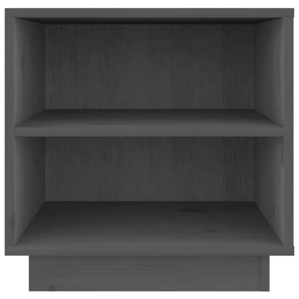 vidaXL Sängbord 2 st grå 40x34x40 cm massiv furu