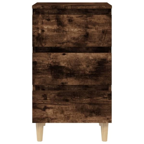 vidaXL Nattbord med ben i heltre røkt eik 40x35x69 cm