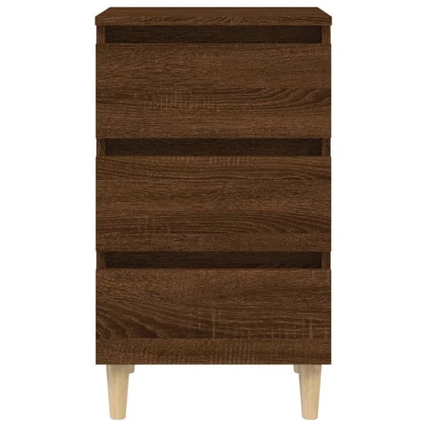 vidaXL Nattbord med ben i heltre brun eik 40x35x69 cm