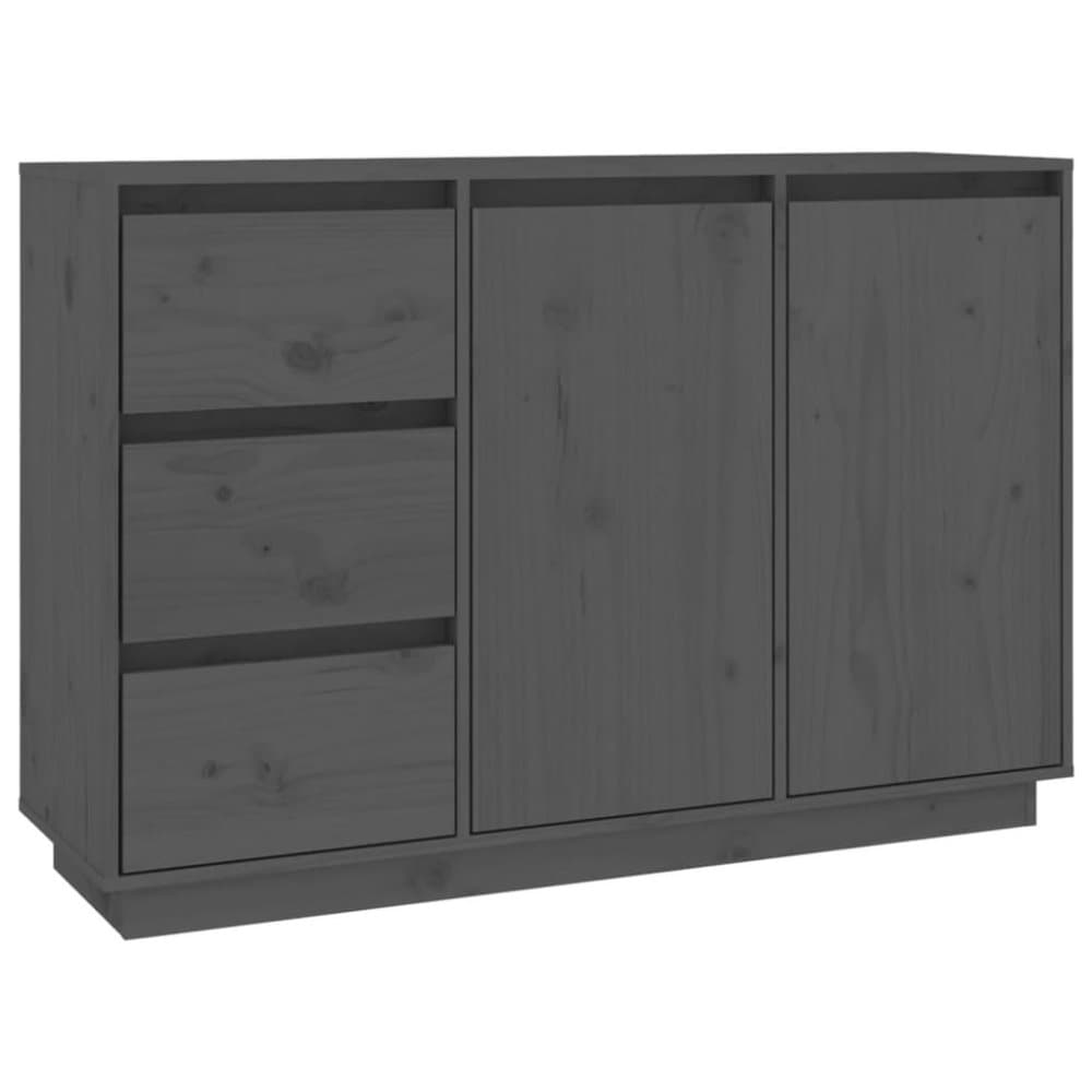 vidaXL Skänk grå 111x34x75 cm massiv furu