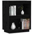 Miniatyrbilde 4 av 11: vidaXL Konsollskap svart 60x34x75 cm heltre furu