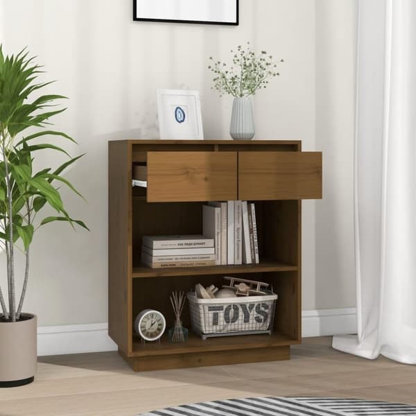 vidaXL Konsollskap honningbrun 60x34x75 cm heltre furu