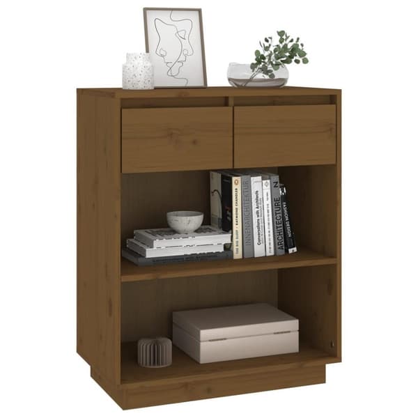 vidaXL Konsollskap honningbrun 60x34x75 cm heltre furu