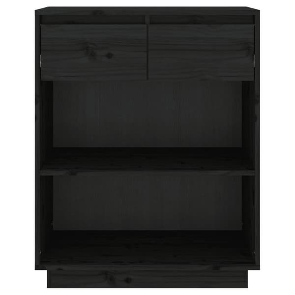 vidaXL Konsollskap svart 60x34x75 cm heltre furu