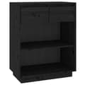 Miniatyrbilde 2 av 11: vidaXL Konsollskap svart 60x34x75 cm heltre furu