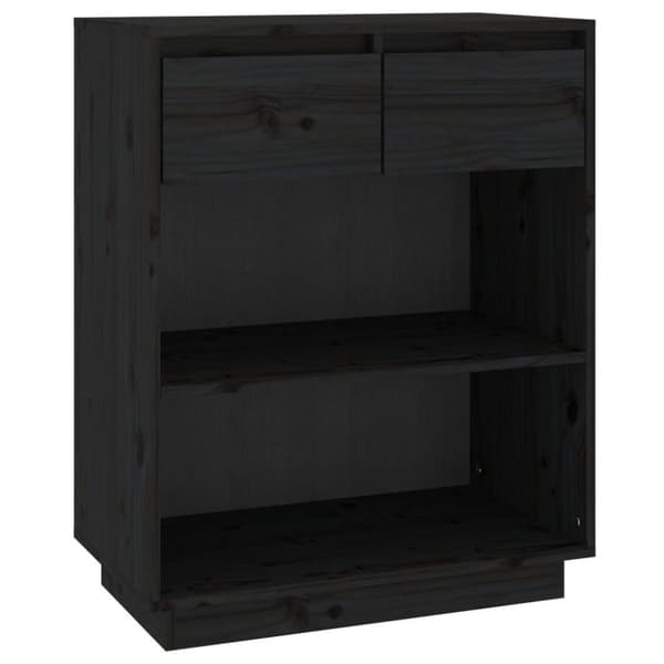 vidaXL konsolskab 60x34x75 cm massivt fyrretræ sort