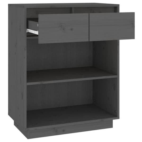 vidaXL Konsolbord grå 60x34x75 cm massiv furu