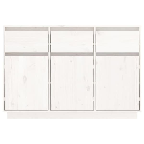 vidaXL Skjenk hvit 110x34x75 cm heltre furu