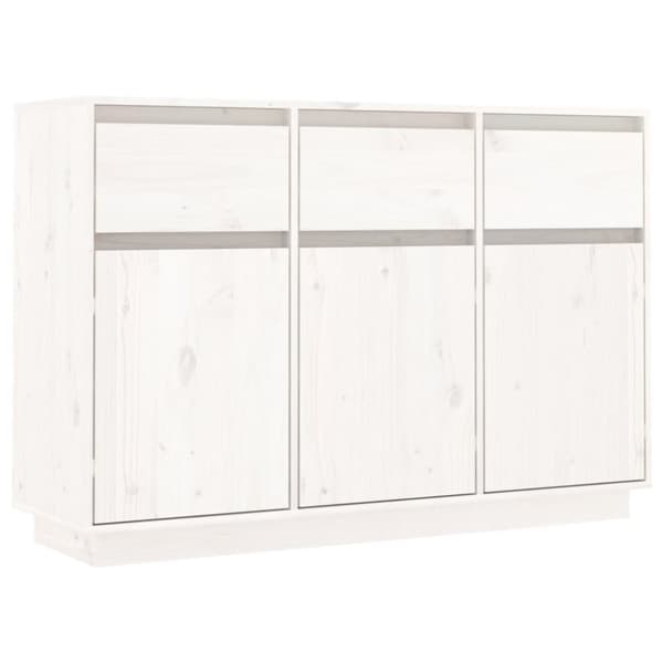vidaXL Skjenk hvit 110x34x75 cm heltre furu