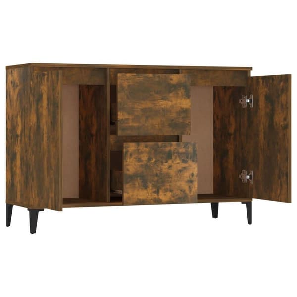 vidaXL Skjenk røkt eik 104x35x70 cm konstruert tre