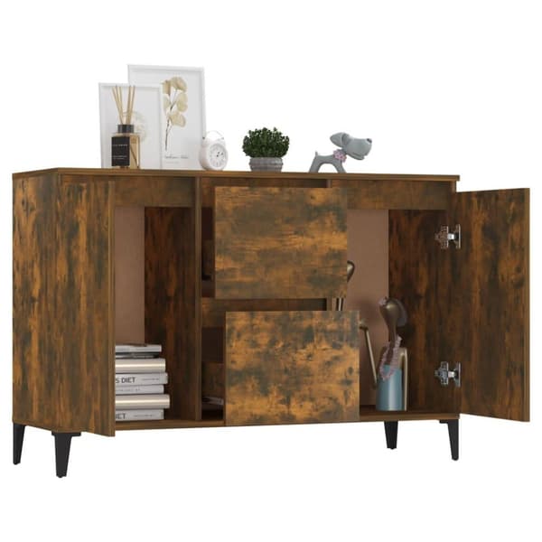 vidaXL Skjenk røkt eik 104x35x70 cm konstruert tre