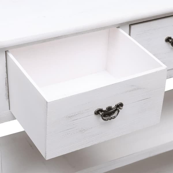 vidaXL skænk 108x30x76 cm massivt kejsertræ antikhvid