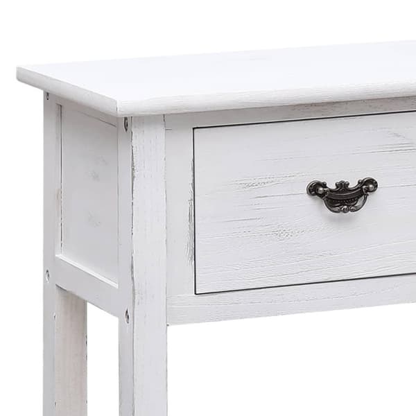 vidaXL skænk 108x30x76 cm massivt kejsertræ antikhvid