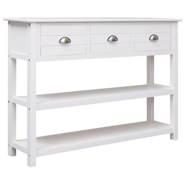 vidaXL Skänk vit 108x30x76 cm massivt kejsarträ