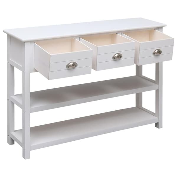 vidaXL Skänk vit 108x30x76 cm massivt kejsarträ