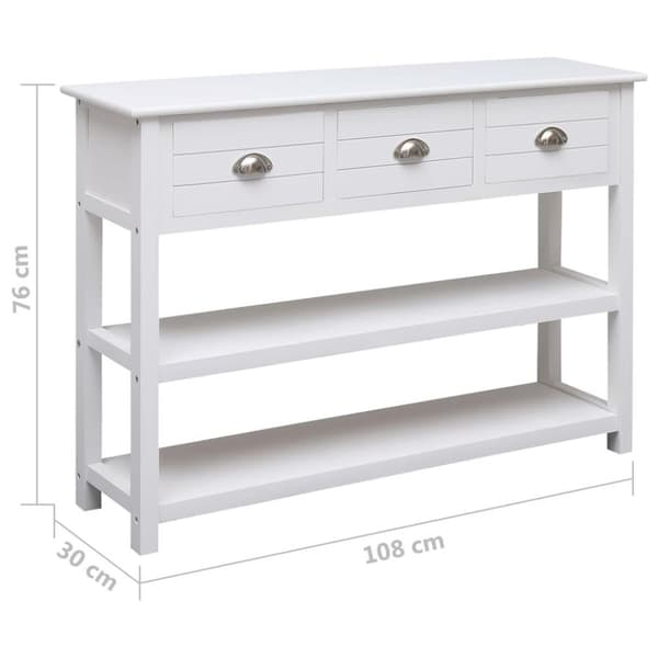 vidaXL Skänk vit 108x30x76 cm massivt kejsarträ