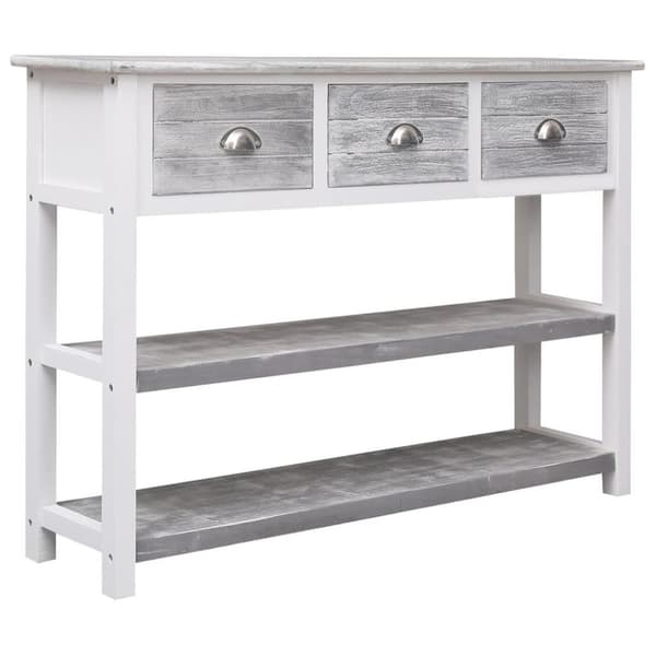 vidaXL Senkki antiikinharmaa 108x30x76 cm täysi keisaripuu