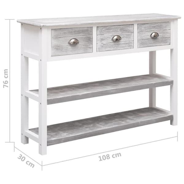 vidaXL Senkki antiikinharmaa 108x30x76 cm täysi keisaripuu