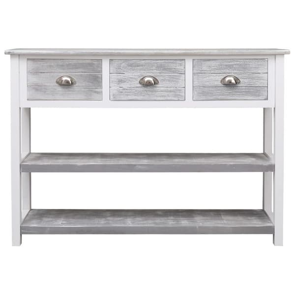 vidaXL Senkki antiikinharmaa 108x30x76 cm täysi keisaripuu