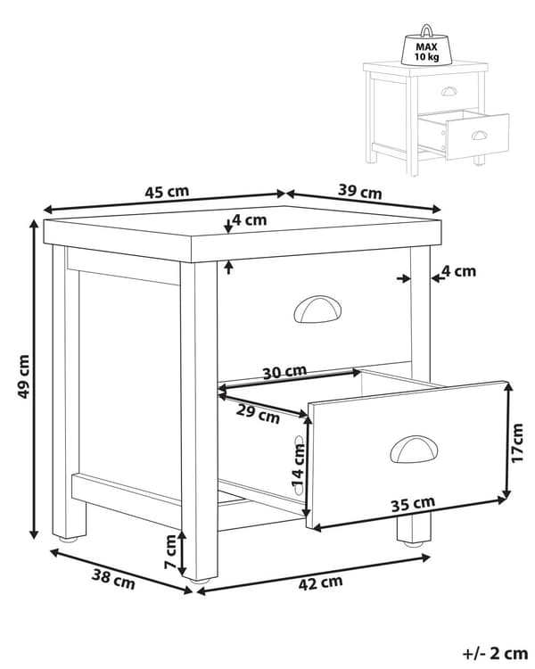 Enkelt Sängbord av Björkträ i Minimalistisk Stil