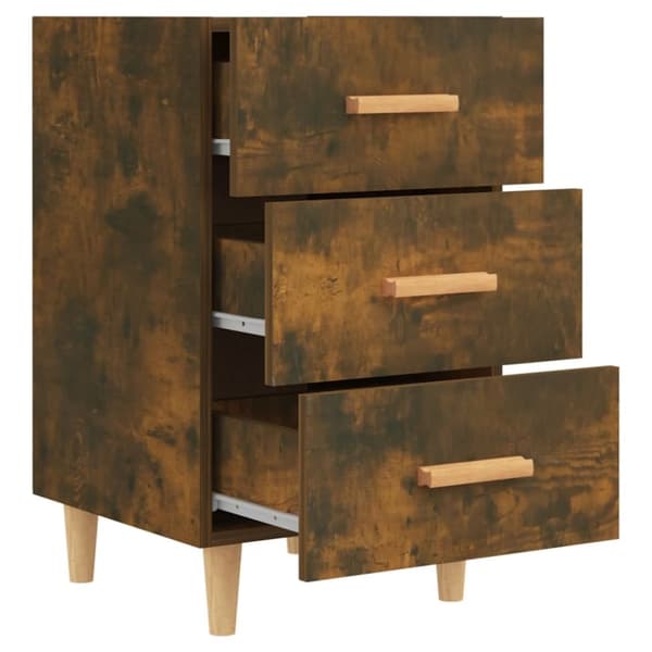 vidaXL Nattbord røkt eik 40x40x66 cm konstruert tre