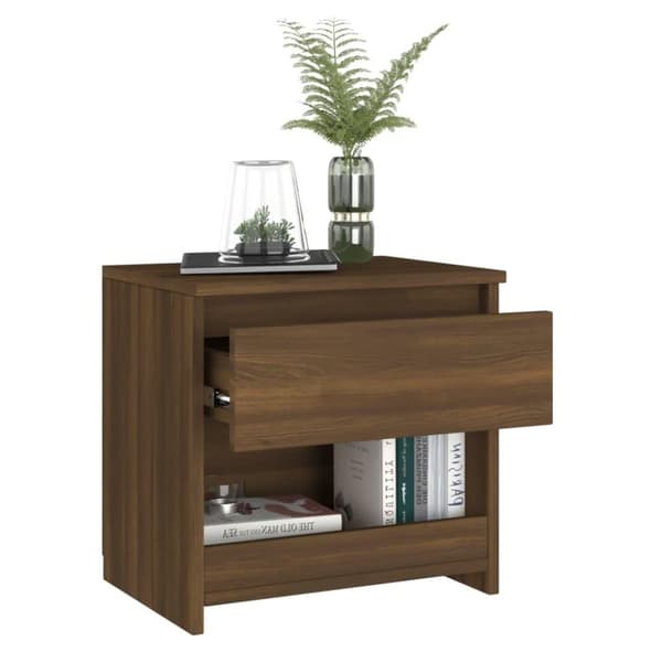 vidaXL Yöpöydät 2 kpl ruskea tammi 40x30x39 cm tekninen puu