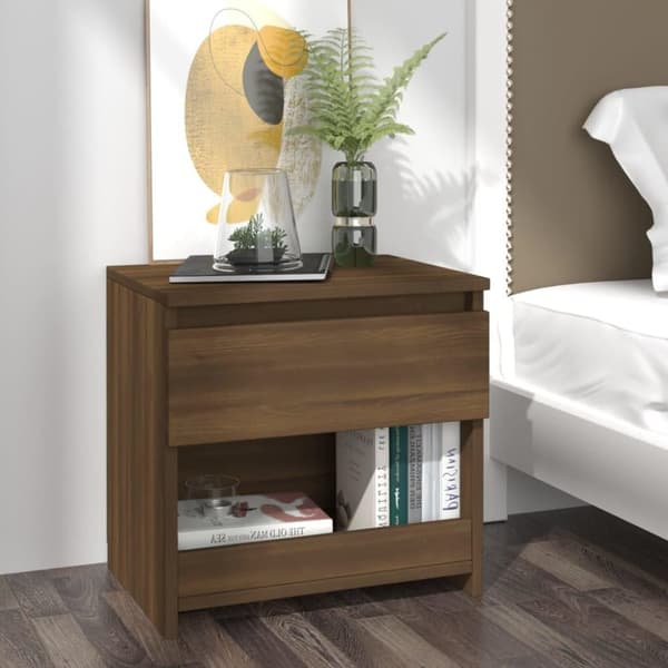 vidaXL Yöpöydät 2 kpl ruskea tammi 40x30x39 cm tekninen puu