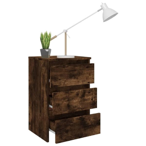 vidaXL Sängbord rökfärgad ek 40x35x62,5 cm konstruerat trä