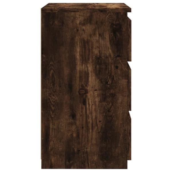 vidaXL Sängbord rökfärgad ek 40x35x62,5 cm konstruerat trä