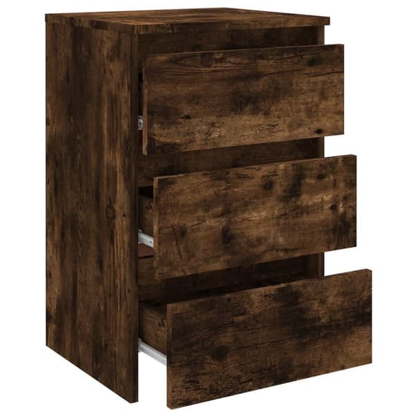 vidaXL Sängbord rökfärgad ek 40x35x62,5 cm konstruerat trä