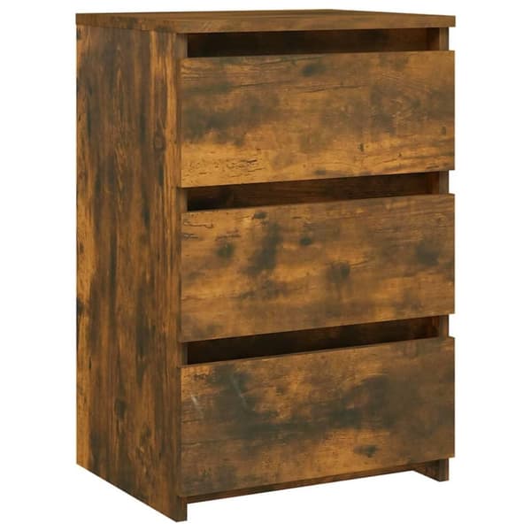vidaXL Sängbord rökfärgad ek 40x35x62,5 cm konstruerat trä