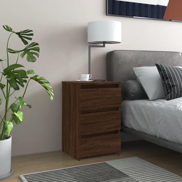vidaXL Sängbord 2 st brun ek 40x35x62,5 cm konstruerat trä