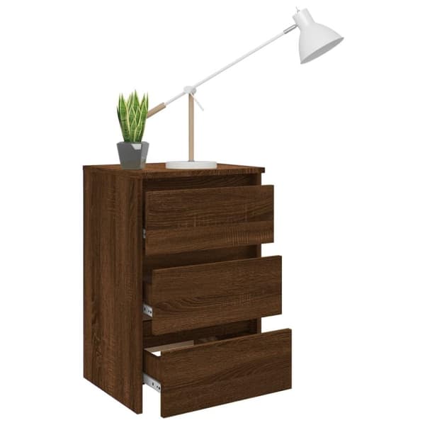 vidaXL Sängbord 2 st brun ek 40x35x62,5 cm konstruerat trä