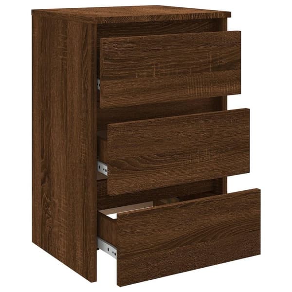 vidaXL Sängbord 2 st brun ek 40x35x62,5 cm konstruerat trä