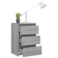 Miniatyrbilde 7 av 11: vidaXL Nattbord 2 stk grå sonoma 40x35x62,5 cm konstruert tre
