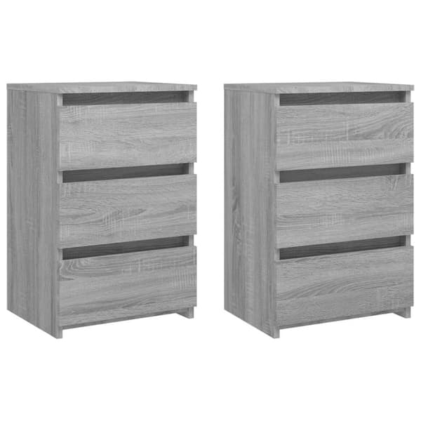 vidaXL Nattbord 2 stk grå sonoma 40x35x62,5 cm konstruert tre