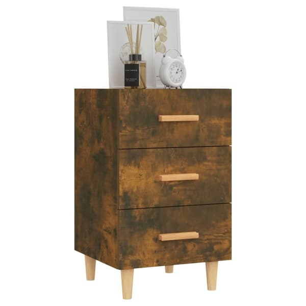 vidaXL sengebord 40x40x66 cm konstrueret træ røget egetræsfarve