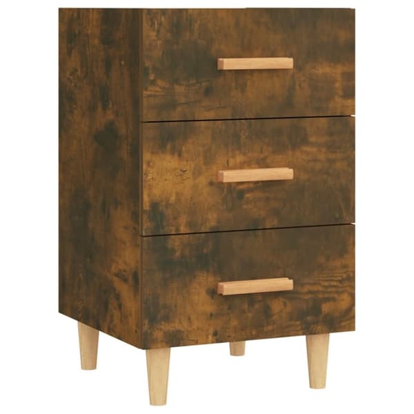 vidaXL sengebord 40x40x66 cm konstrueret træ røget egetræsfarve