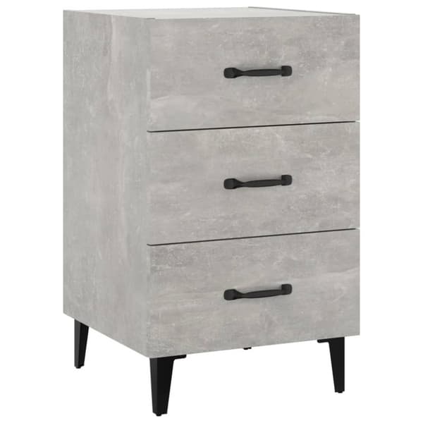 vidaXL sengebord 40x40x66 cm konstrueret træ betongrå